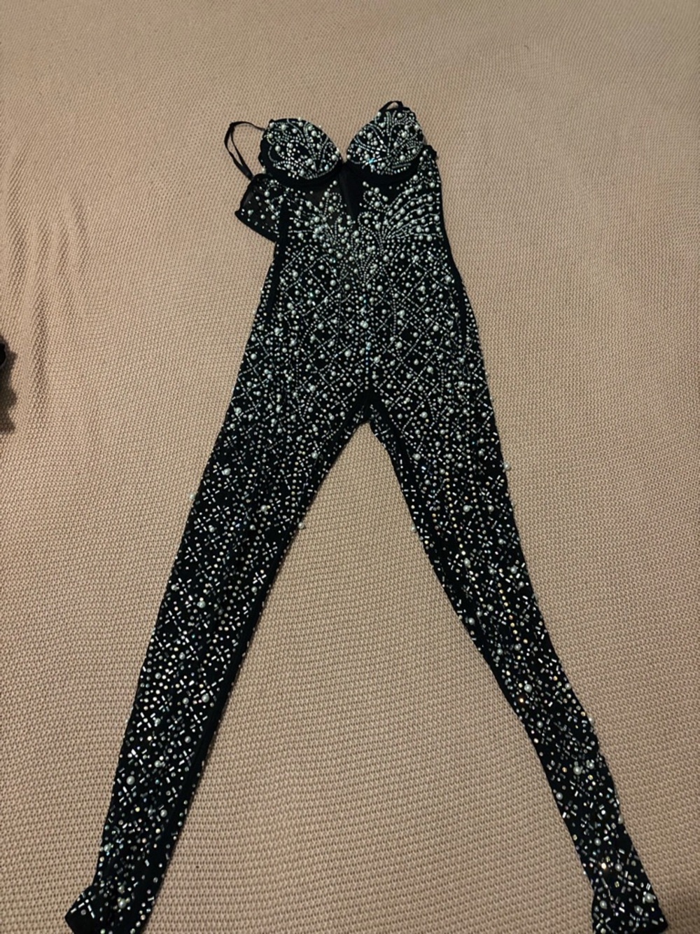 Black Sequin Embellished Jumpsuit for Women